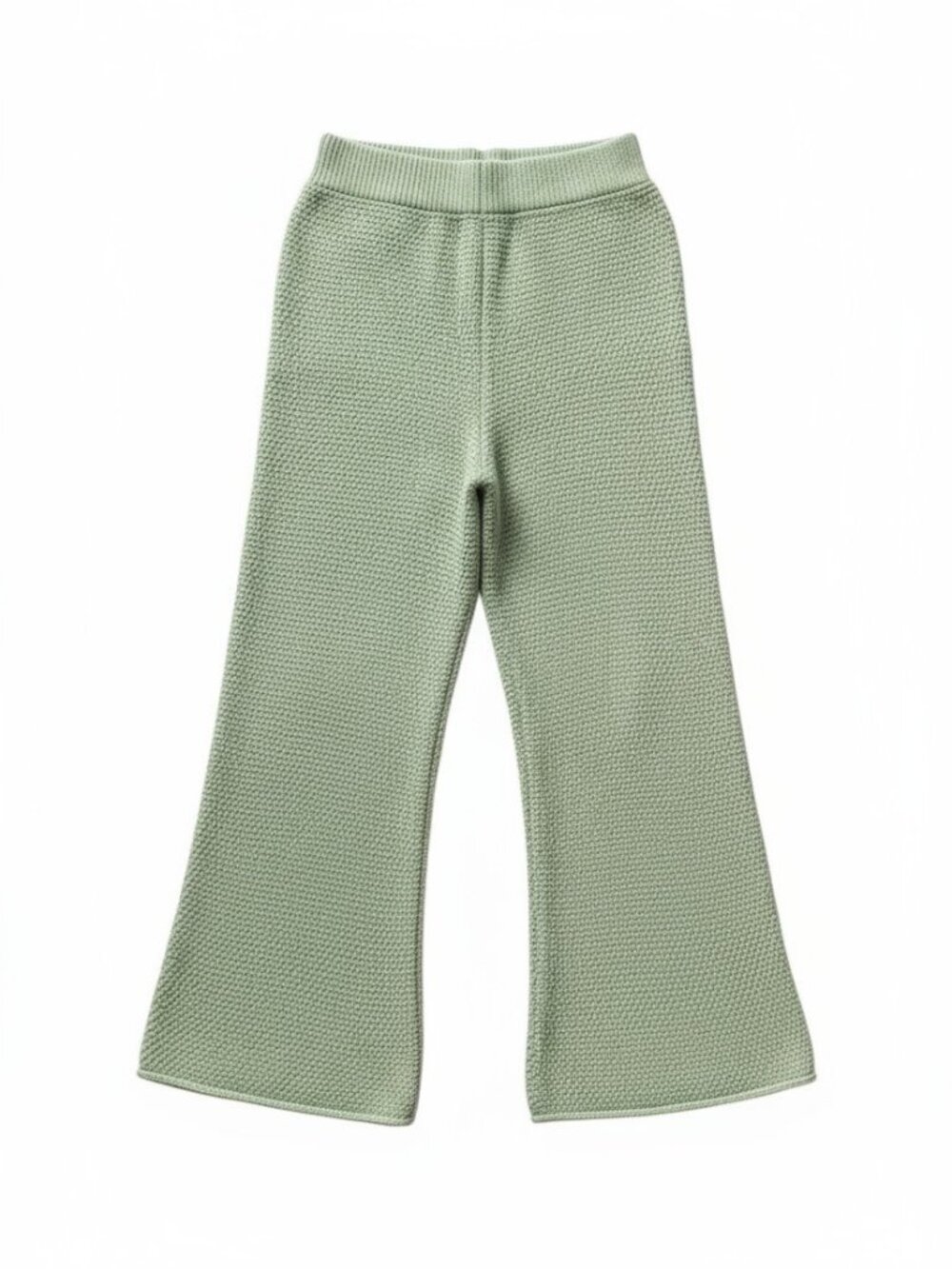 Sincerely Jules Sage Green Chunky Sweater Knit Wide-Leg Pants – Size L